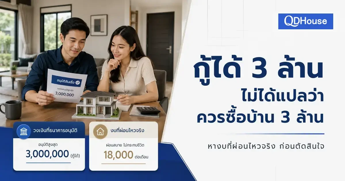 กู้ได้ 3 ล้าน ไม่ได้แปลว่าควรซื้อบ้าน 3 ล้าน: วิธีหางบที่ผ่อนไหวจริง