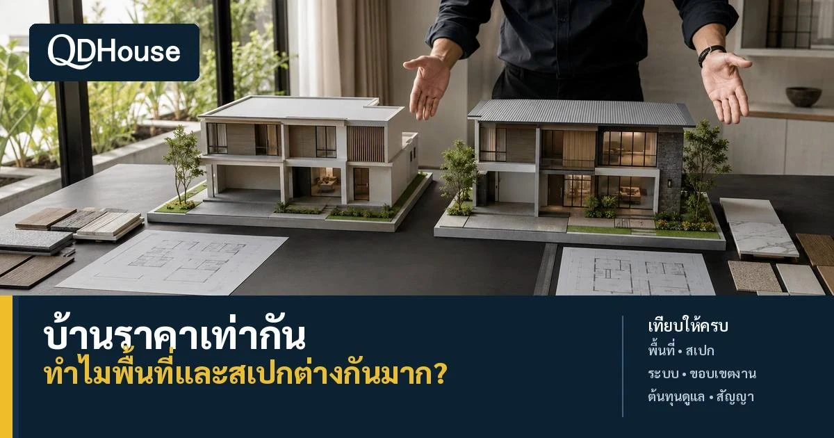 บ้านราคาเดียวกัน ทำไมพื้นที่และสเปกต่างกันมาก