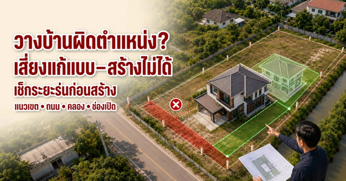 วางบ้านบนที่ดินอย่างไรให้ถูกกฎหมาย? คู่มือระยะร่น แนวเขต ถนน และคลอง ปี 2569