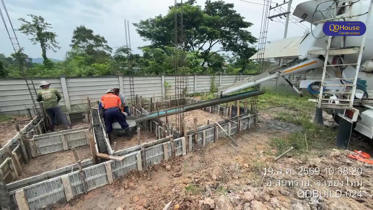 เทคอนกรีตพื้นฐาน บ้านคุณQDBUILD-024 อำเภอสันทราย จ.เชียงใหม่