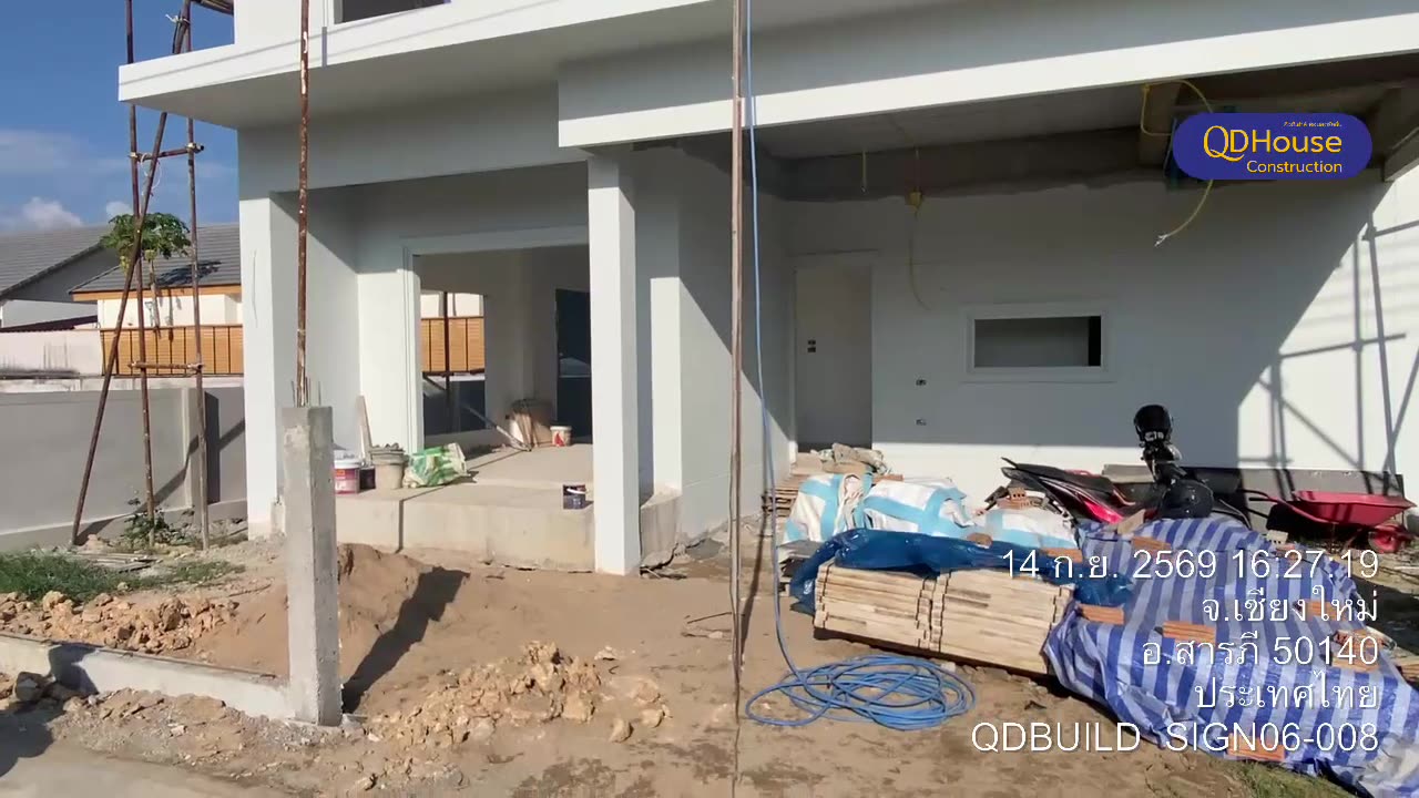 บ้านซายน์ เนเจอร์ โครงการ 6 - งานก่อสร้างช่วงกลางวัน